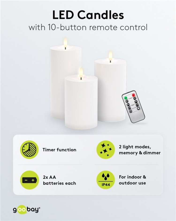 Goobay Set med 3 LED-ljus 