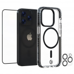 Impact Zero mobilskal 3in1-set kompatibel med Apple iPhone 15 Pro, transparent