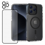 Impact Zero mobilskal 3in1-set kompatibel med Apple iPhone 15 Pro, transparent