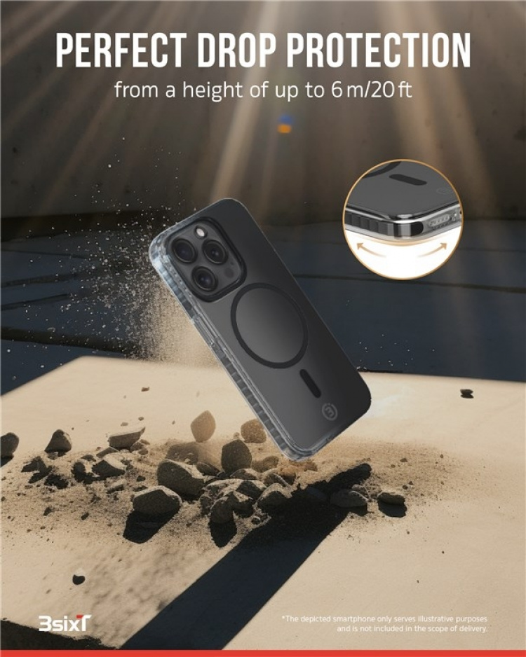 Impact Zero mobilskal 3in1-set kompatibel med Apple iPhone 15 Pro Max, transparent