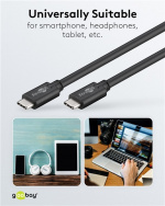 Goobay Sync & Charge SuperSpeed USB-C™-kabel (USB 3.2 Gen 1), USB-PD, 2 m USB-C™ plugg > USB-C™ plugg