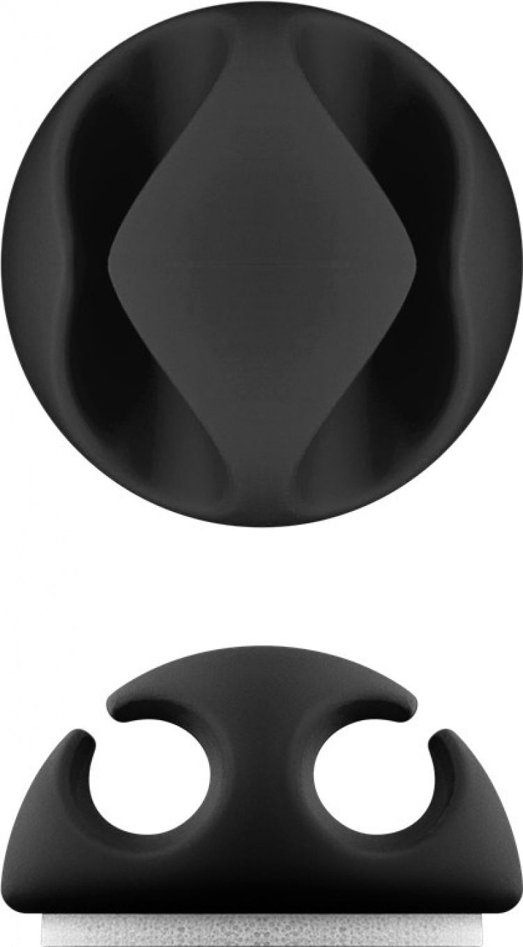 Goobay Kabelhantering 2 urtag, svart 6-pack för att ordna och fästa, avtagbar