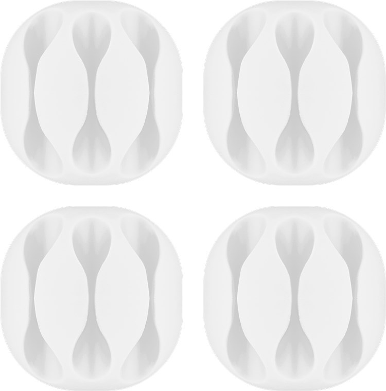 Goobay Kabelhantering 3 urtag, vit 4-pack för att ordna och fästa, avtagbar