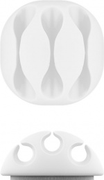 Goobay Kabelhantering 3 urtag, vit 4-pack för att ordna och fästa, avtagbar