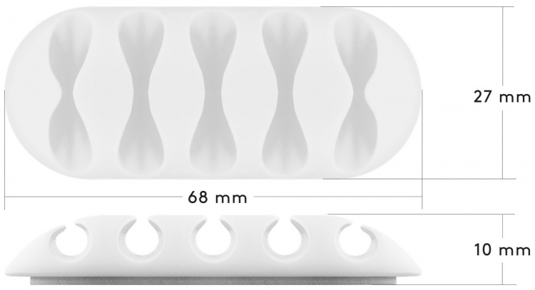 Goobay Kabelhanteringssats, vit 5-pack för att ordna och fästa, avtagbar