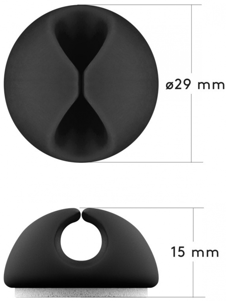 Goobay Kabelhanteringssats, svart 5-pack för att ordna och fästa, avtagbar Goobay Kabelhanteringssats, svart 5-pack för att ordna och fästa, avtagbar