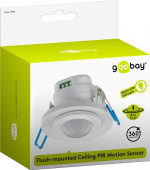 Goobay Infraröd rörelsedetektor för infälld montering i taket, 360°-detektion, 8 m räckvidd, för inomhusbruk (IP20), LED-anpassad