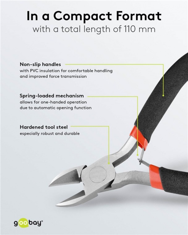 Goobay Sidavbitare, 110 mm perfekt för elektriker och finmekaniker