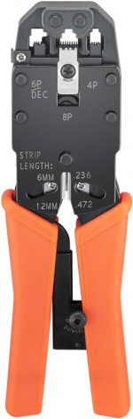 Goobay Crimptång för modularkontakter, kompakt version för crimpning av 4-, 6-, 8- och 10-poliga Western-kontakter av typ RJ10, RJ11, RJ12, RJ45 och RJ50 samt DEC Goobay Crimptång för modularkontakter, kompakt version för crimpning av 4-, 6-, 8- och 10-poliga Western-kontakter av typ RJ10, RJ11, RJ12, RJ45 och RJ50 samt DEC