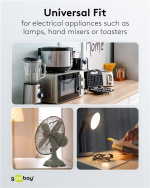 Goobay Kabel för skyddskontakt för montering, 2 m, svart stickkontakt med skyddsjord (typ F, CEE 7/7) > lösa kabeländar