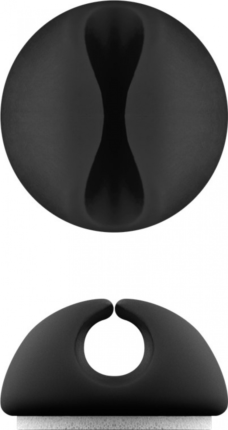 Goobay Kabelhantering 1 urtag (mini), svart 5-pack för att ordna och fästa, avtagbar