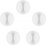 Goobay Kabelhantering 1 urtag, vit 5-pack för att ordna och fästa, avtagbar