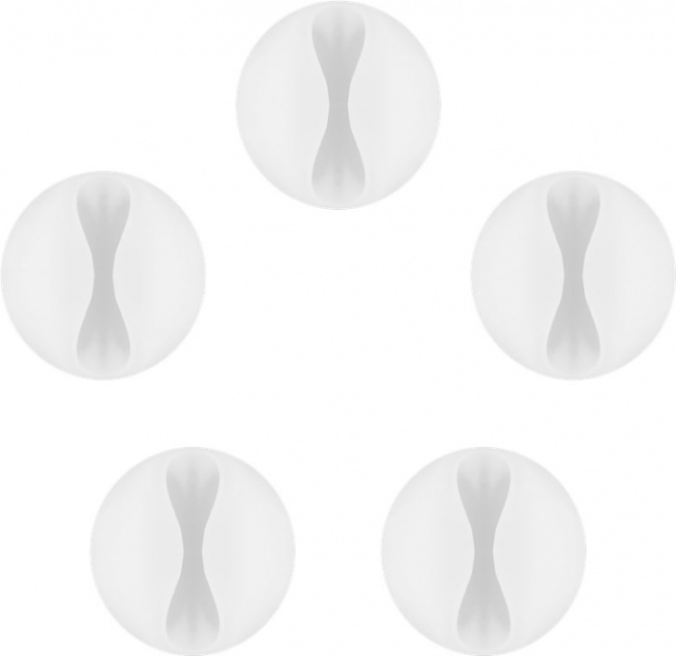 Goobay Kabelhantering 1 urtag, vit 5-pack för att ordna och fästa, avtagbar