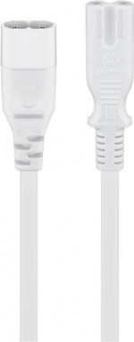 Goobay Förlängningskabel C7/C8, 2 m, vit Enhetsplugg C8 > Enhetsuttag C7 Goobay Förlängningskabel C7/C8, 2 m, vit Enhetsplugg C8 > Enhetsuttag C7