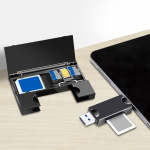 LogiLink Minneskortsläsare USB-C + USB-A MicroSD - och SD-kort inkl. förvaring LogiLink Minneskortsläsare USB-C + USB-A MicroSD - och SD-kort inkl. förvaring