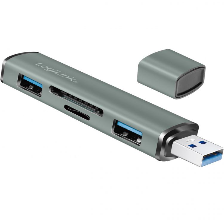 LogiLink USB-hub (USB 3.2 Gen2) Minneskortsläsare/USB-A