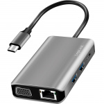 LogiLink USB-C-dockningsstation 7-i-1 HDMI/VGA/RJ45/USB-C 100W PD LogiLink USB-C-dockningsstation 7-i-1 HDMI/VGA/RJ45/USB-C 100W PD