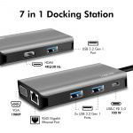 LogiLink USB-C-dockningsstation 7-i-1 HDMI/VGA/RJ45/USB-C 100W PD LogiLink USB-C-dockningsstation 7-i-1 HDMI/VGA/RJ45/USB-C 100W PD