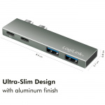 LogiLink Dual USB 3.2 Gen2x2-hub 4-portar PD 100W