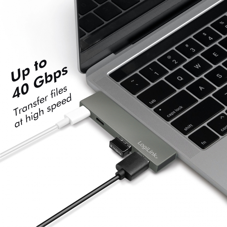 LogiLink Dual USB 3.2 Gen2x2-hub 4-portar PD 100W