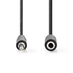 Nedis Stereo-Audiokabel | 3,5 mm Male | 3,5 mm Female | Vernikkeld | 10.0 m | Rond | Zwart | Label