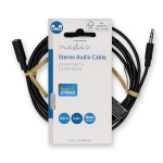 Nedis Stereo-Audiokabel | 3,5 mm Male | 3,5 mm Female | Vernikkeld | 2.00 m | Rond | Zwart | Label