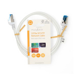 Nedis CAT6a netwerkkabel | S/FTP | RJ45 Male | RJ45 Male | 1.00 m | Snagless | Rond | LSZH | Wit | Label