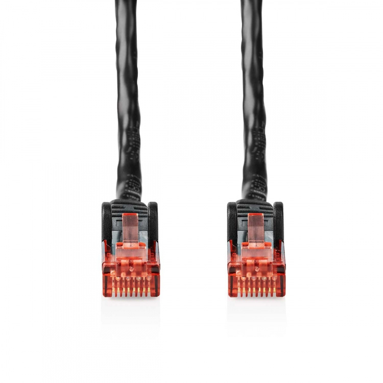 Nedis CAT6 Netwerkkabel | RJ45 Male | RJ45 Male | U/UTP | 50.0 m | Buitenshuis | Rond | PE | Zwart | Label