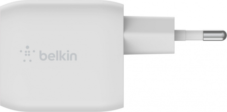 Belkin Boost Charge Pro Dual Port USB-C GaN 45 W PD 3.0 -verkkovirtalaturi, valkoinen