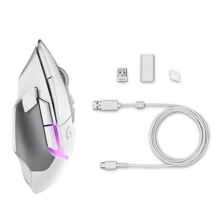Logitech G502 X Plus Wireless Gaming Mouse, White/Premium Logitech G502 X Plus Wireless Gaming Mouse, White/Premium