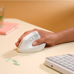 Logitech Lift for Mac Vertical Ergonomic Mouse, Off-White/Pa