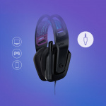 Logitech G335 Wired Gaming Headset, Black