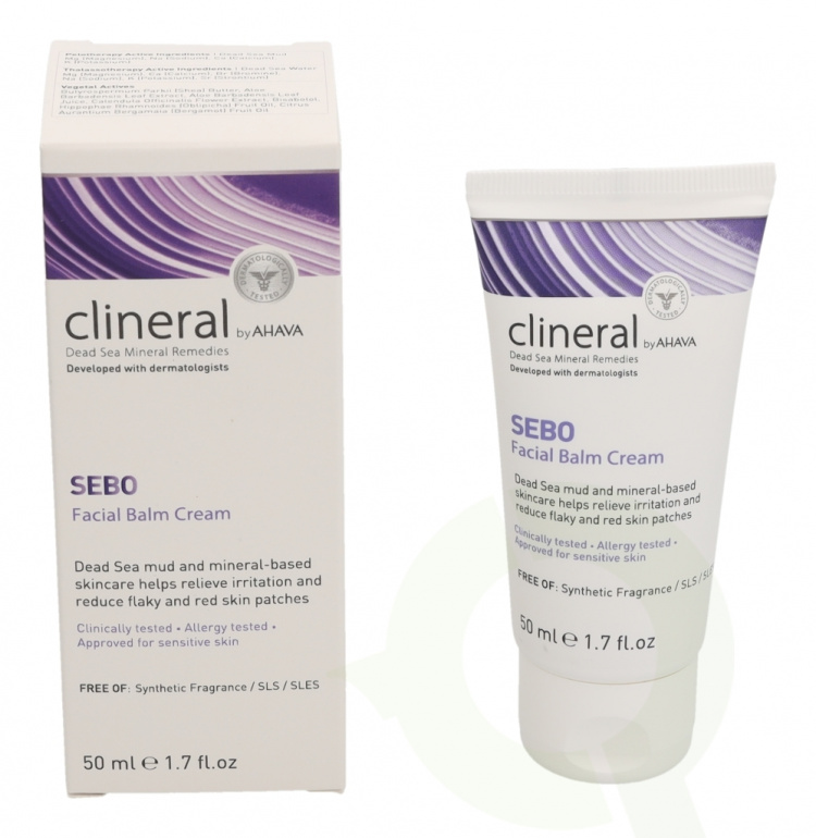 Ahava Clineral SEBO Facial Balm Cream 50 ml Approved Sor Sensitive Skin