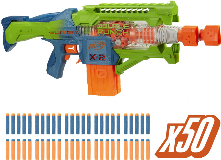NERF Elite 2.0 Blaster Double Punch - skumprojektilpistol