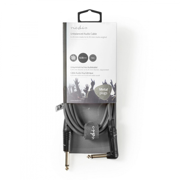 Nedis Mono-Audiokabel | 6,35 mm Male | 6,35 mm Male | Vernikkeld | 1.50 m | Rond | PVC