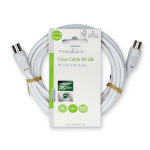 Nedis Coaxkabel | IEC (Coax) Male | IEC (Coax) Female | Vernikkeld | 90 dB | 75 Ohm | Dubbel Afgeschermd | 3.00 m | Rond | PVC | Wit | Label Nedis Coaxkabel | IEC (Coax) Male | IEC (Coax) Female | Vernikkeld | 90 dB | 75 Ohm | Dubbel Afgeschermd | 3.00 m | Rond | PVC | Wit | Label