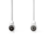 Nedis Coaxkabel | IEC (Coax) Male | IEC (Coax) Female | Vernikkeld | 120 dB | 75 Ohm | Viervoudig Afgeschermd | 5.00 m | Rond | PVC | Wit | Label