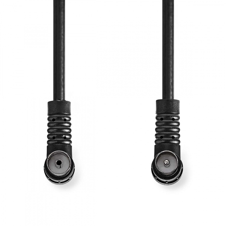 Nedis Coaxkabel | IEC (Coax) Male | IEC (Coax) Female | Vernikkeld | 120 dB | 75 Ohm | Viervoudig Afgeschermd | 1.50 m | Rond | PVC | Zwart | Label