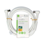 Nedis Coaxkabel | IEC (Coax) Male | IEC (Coax) Female | Vernikkeld | 120 dB | 75 Ohm | Viervoudig Afgeschermd | 3.00 m | Rond | PVC | Wit | Label Nedis Coaxkabel | IEC (Coax) Male | IEC (Coax) Female | Vernikkeld | 120 dB | 75 Ohm | Viervoudig Afgeschermd | 3.00 m | Rond | PVC | Wit | Label