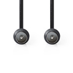 Nedis Coaxkabel | IEC (Coax) Male | IEC (Coax) Male | Vernikkeld | 90 dB | 75 Ohm | Dubbel Afgeschermd | 1.50 m | Rond | PVC | Zwart | Label Nedis Coaxkabel | IEC (Coax) Male | IEC (Coax) Male | Vernikkeld | 90 dB | 75 Ohm | Dubbel Afgeschermd | 1.50 m | Rond | PVC | Zwart | Label