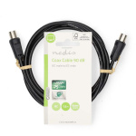 Nedis Coaxkabel | IEC (Coax) Male | IEC (Coax) Male | Vernikkeld | 90 dB | 75 Ohm | Dubbel Afgeschermd | 1.50 m | Rond | PVC | Zwart | Label Nedis Coaxkabel | IEC (Coax) Male | IEC (Coax) Male | Vernikkeld | 90 dB | 75 Ohm | Dubbel Afgeschermd | 1.50 m | Rond | PVC | Zwart | Label