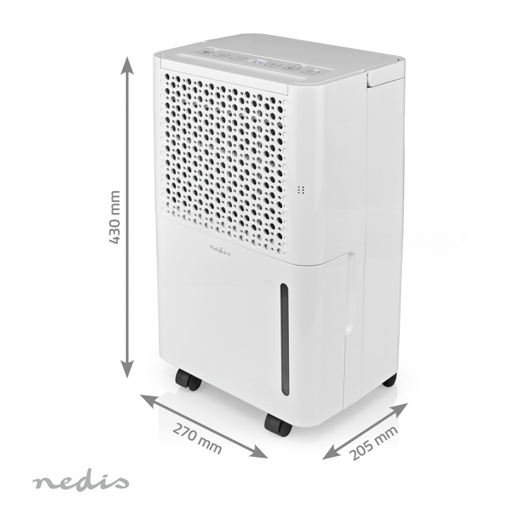 Nedis Luchtontvochtiger | 10 l/Dag | Ontvochtiging / Automatisch / Was drogen / Ventilatie | Ja | 100 m³/h Nedis Luchtontvochtiger | 10 l/Dag | Ontvochtiging / Automatisch / Was drogen / Ventilatie | Ja | 100 m³/h