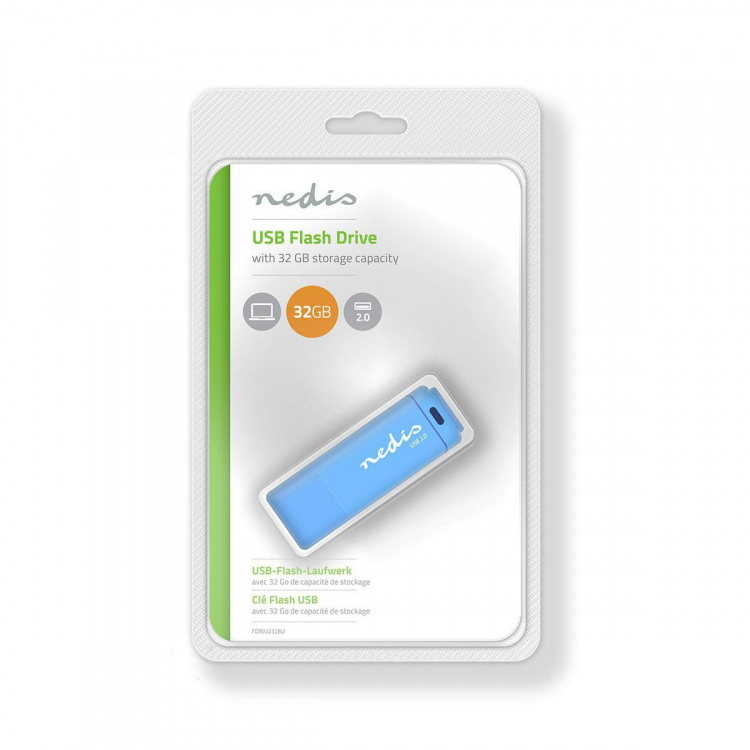 Nedis Flash Drive | 32 GB | USB Type-A | Leessnelheid: 12 MB/s | Schrijfsnelheid: 3 MB/s Nedis Flash Drive | 32 GB | USB Type-A | Leessnelheid: 12 MB/s | Schrijfsnelheid: 3 MB/s