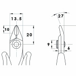 Piergiacomi Zijkniptang voor het knippen van koperdraad en andere zachte materialen