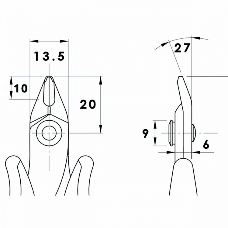 Piergiacomi Zijkniptang voor het knippen van koperdraad en andere zachte materialen