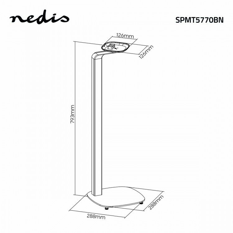 Nedis Speakerbeugel | Geschikt voor: Sonos® One SL™ / Sonos® One™ / Sonos® PLAY:1™ | Standaard | 10 kg | Vast | Hout / Metaal | Bruin / Zwart