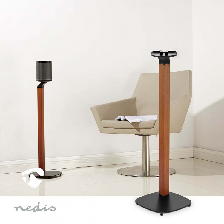 Nedis Speakerbeugel | Geschikt voor: Sonos® One SL™ / Sonos® One™ / Sonos® PLAY:1™ | Standaard | 10 kg | Vast | Hout / Metaal | Bruin / Zwart