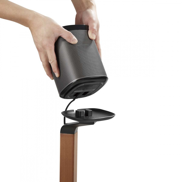 Nedis Speakerbeugel | Geschikt voor: Sonos® One SL™ / Sonos® One™ / Sonos® PLAY:1™ | Standaard | 10 kg | Vast | Hout / Metaal | Bruin / Zwart