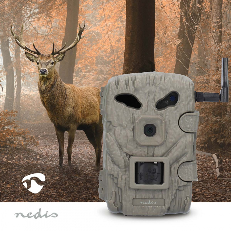 Nedis Wildcamera | 1080p@30fps | 30.0 MPixel | 2 MPixel CMOS | IP66 | 4G | Zwart No-Glow IR | Nachtzicht | Kijkhoek: 50 ° | Bewegingssensor | Detectiehoek: 50 ° | Detectiebereik: 20 m | LCD-Scherm | Groen Nedis Wildcamera | 1080p@30fps | 30.0 MPixel | 2 MPixel CMOS | IP66 | 4G | Zwart No-Glow IR | Nachtzicht | Kijkhoek: 50 ° | Bewegingssensor | Detectiehoek: 50 ° | Detectiebereik: 20 m | LCD-Scherm | Groen