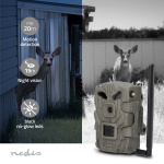 Nedis Wildcamera | 1080p@30fps | 30.0 MPixel | 2 MPixel CMOS | IP66 | 4G | Zwart No-Glow IR | Nachtzicht | Kijkhoek: 50 ° | Bewegingssensor | Detectiehoek: 50 ° | Detectiebereik: 20 m | LCD-Scherm | Groen Nedis Wildcamera | 1080p@30fps | 30.0 MPixel | 2 MPixel CMOS | IP66 | 4G | Zwart No-Glow IR | Nachtzicht | Kijkhoek: 50 ° | Bewegingssensor | Detectiehoek: 50 ° | Detectiebereik: 20 m | LCD-Scherm | Groen